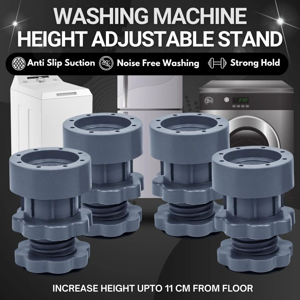 Washing Machine Vibration Pads, Floor Trays, Refrigerator Stand (4 Pcs Set)